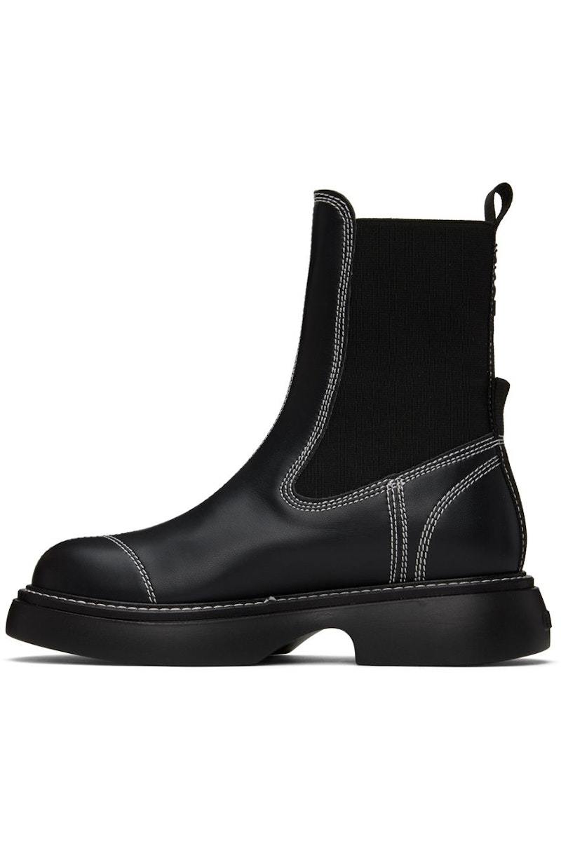Ganni Everyday Mid Chelsea Boots - Black | Garmentory