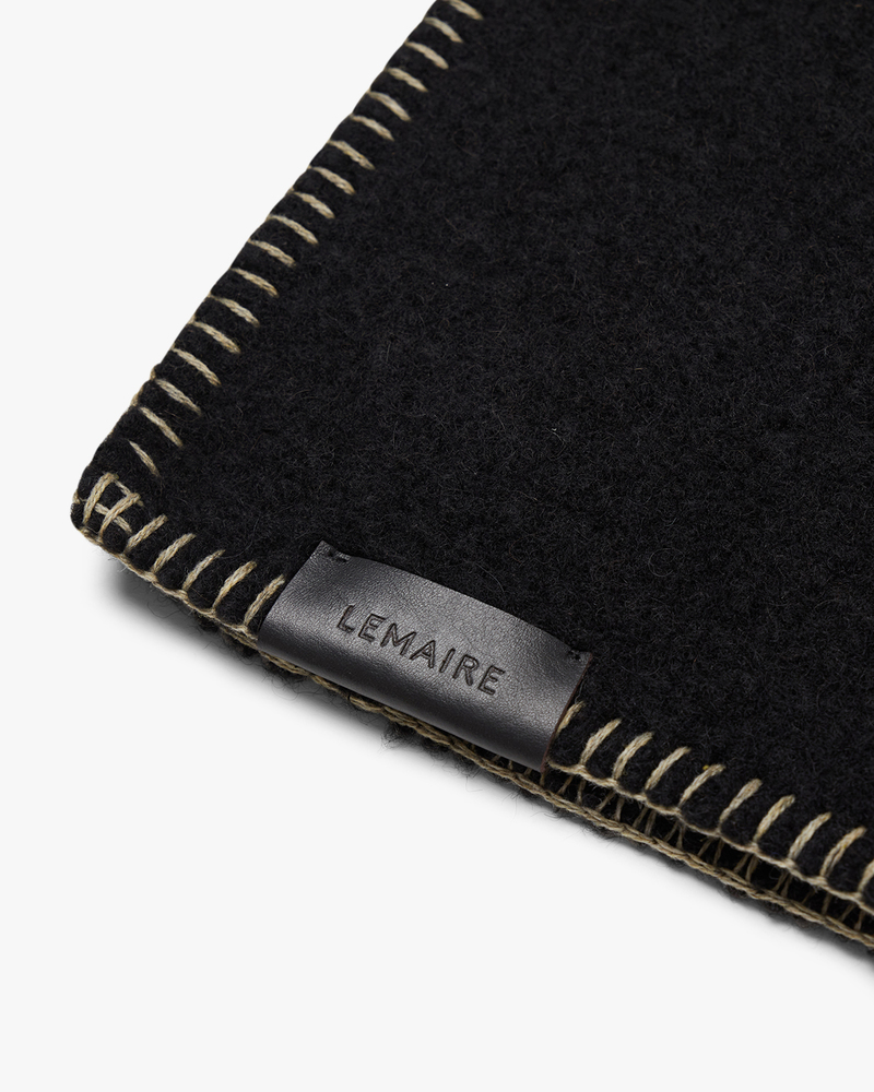 Lemaire Cocotte Fluffy Scarf - Black/Green Beige | Garmentory