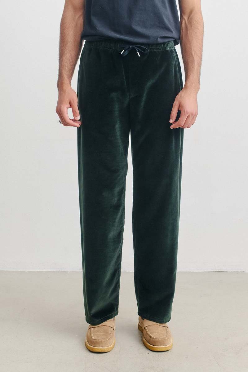 A Kind of Guise Samurai Trousers Emerald Velvet Garmentory - Main Image