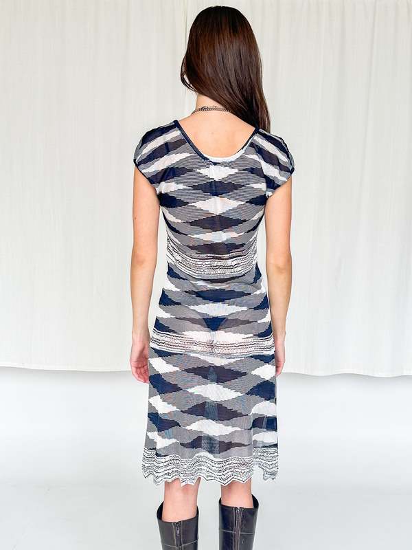 missoni dress blue Dusty Blue A-Line Evening Gown | 3/4 Sleeve Lace Bodice Dress with Tulle  Overlay | Modest Formal Dress GL3629