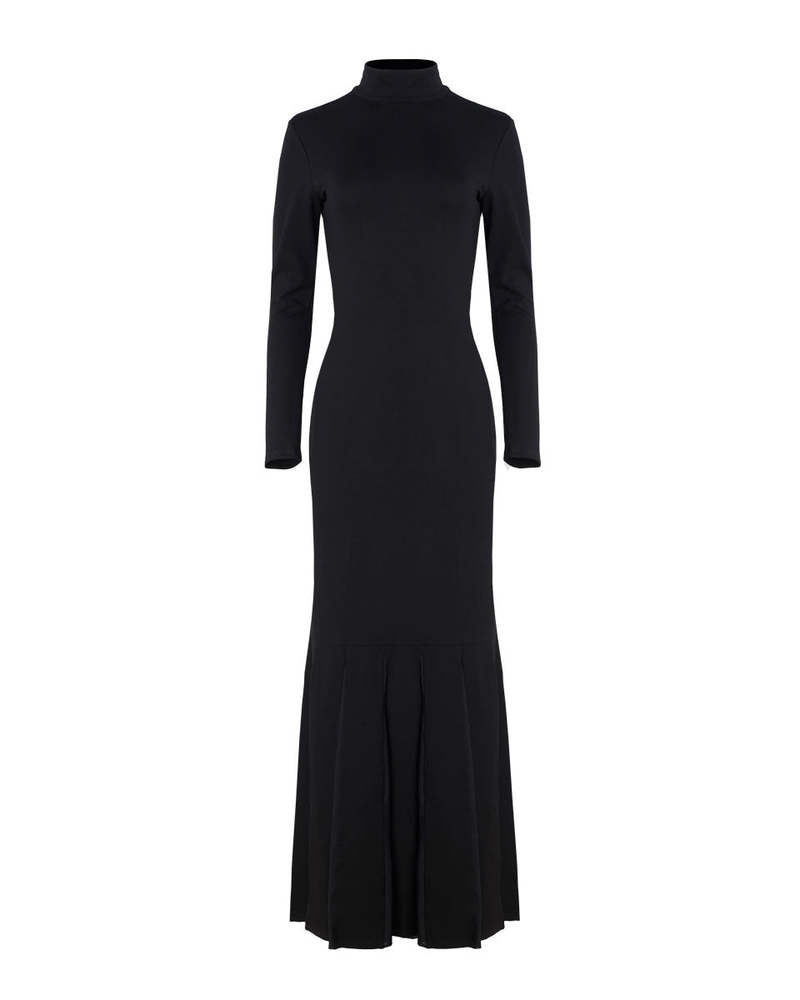 VICTOR GLEMAUD Long Sleeve Mock Neck Gown | Garmentory