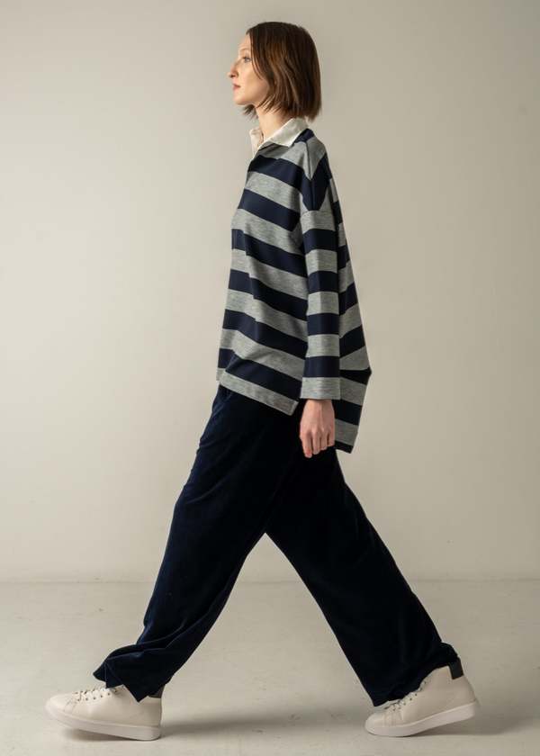 COG The Big Smoke Ivy Rugby Jersey - Gray/Navy | Garmentory