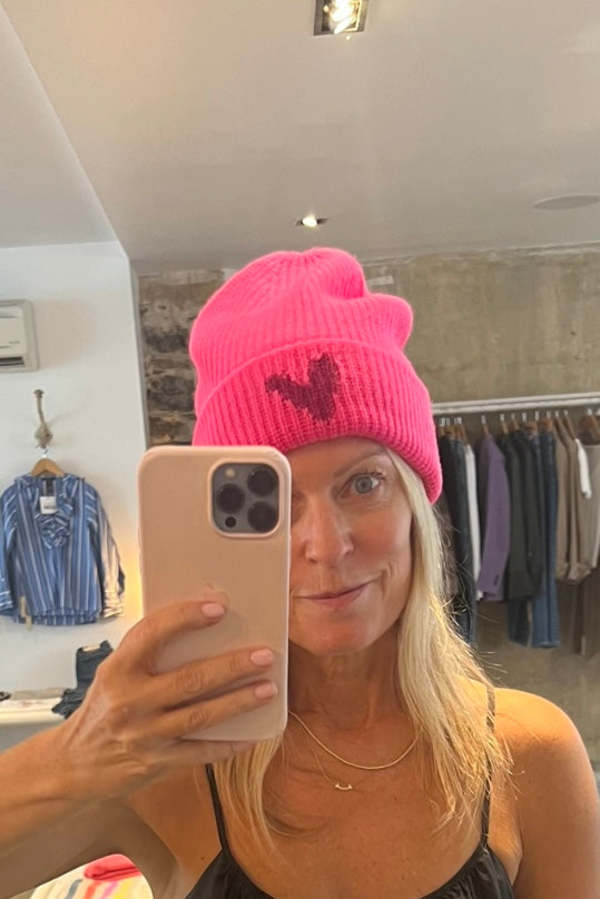 Kerri Rosenthal Hidden Heart Cashmere Beanie Kerri Rosenthal | Accessories | Kerri Rosenthal Hidden Heart  main image 3