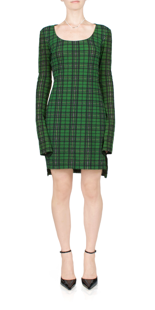 knee length dresses for ladies Every Mini Dress in Plaid | Color - Green Multi / 14 main image 1