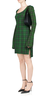 Priscavera Long Sleeve Mini Dress - Green Tartan - Thumbnail 2