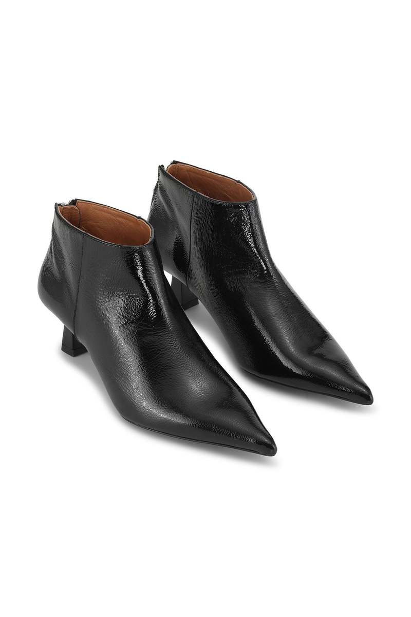 Ganni Soft Pointy Crop Boot Naplack - Black | Garmentory