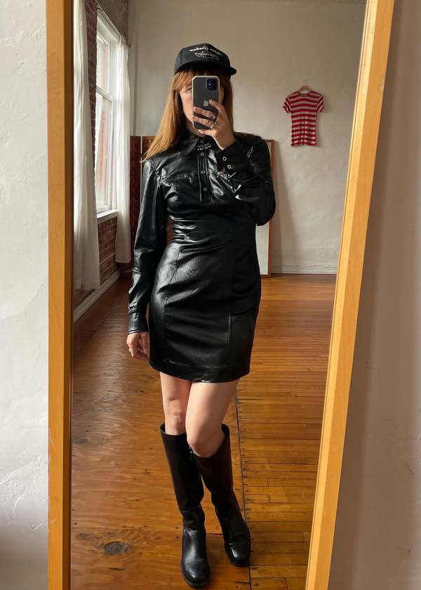 chinese dress ladies Black Silk Shirt Dress main image 1
