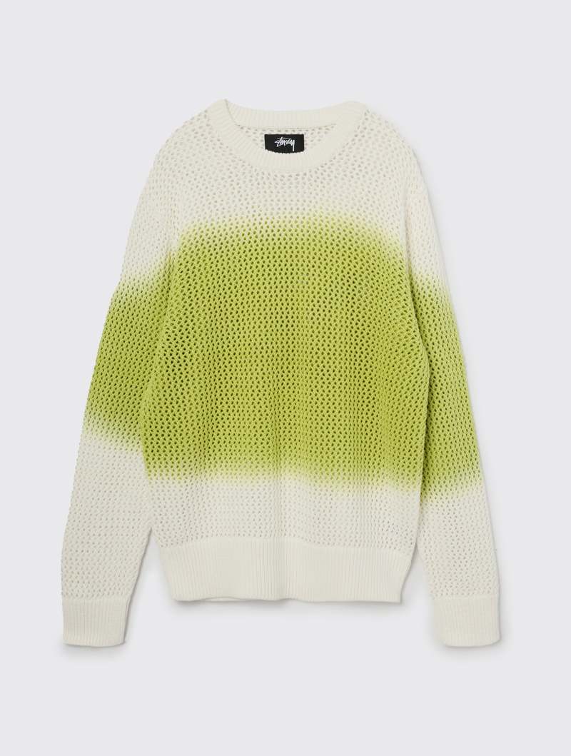 Stussy Pigment Dyed Loose Gauge Sweater - Bright Green