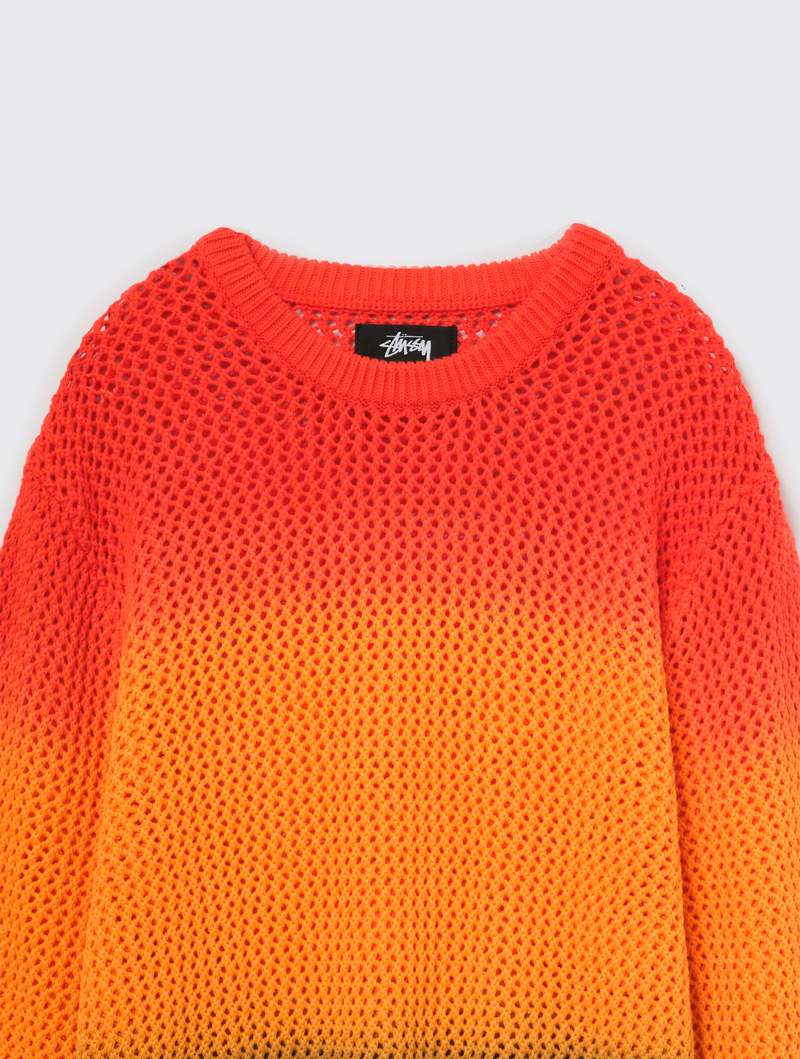 Stussy Pigment Dyed Loose Gauge Sweater - Lava | Garmentory