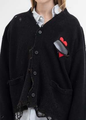 Doublet BROKEN HEART CARDIGAN - BLACK | Garmentory