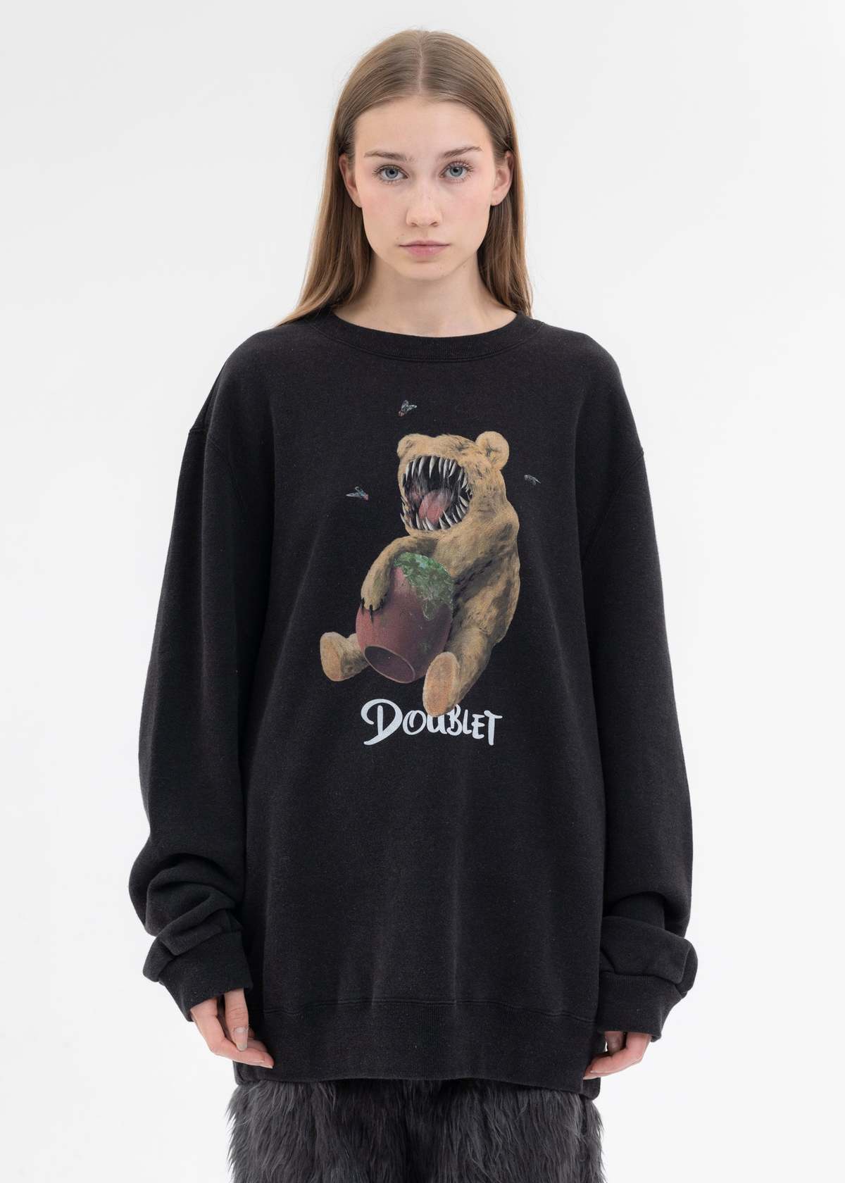 Doublet VIOLENT STUFF BEAR PRINT SWEAT SHIRT - BLACK | Garmentory