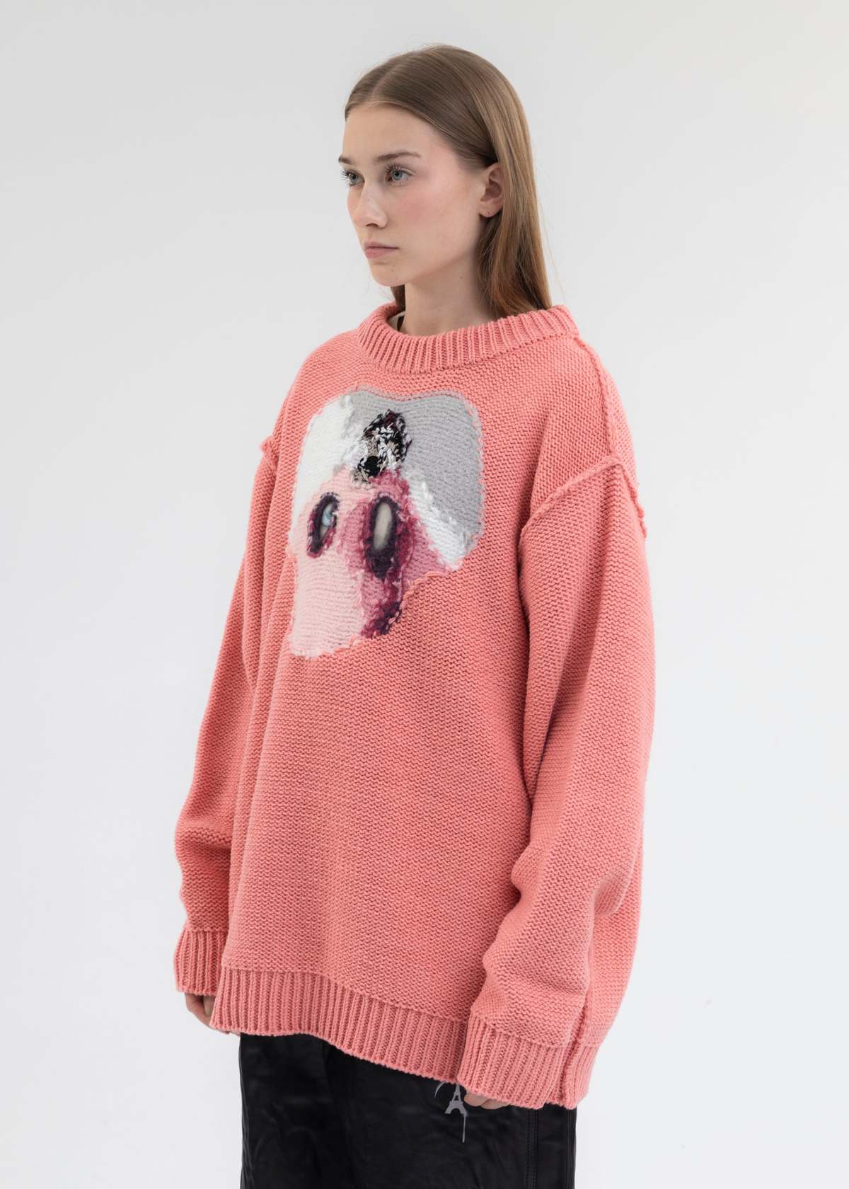 Doublet HAND-KNITTING JACQUARD PULLOVER - RABBIT | Garmentory