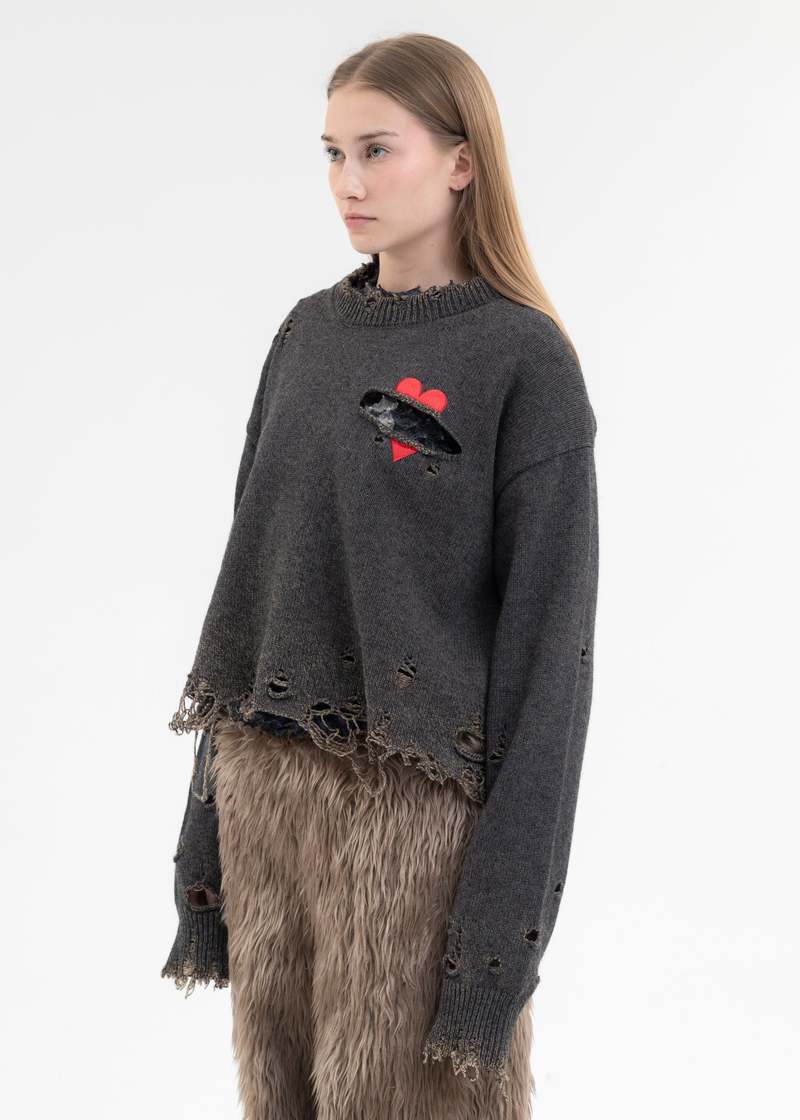 トップス doublet / broken heart knit doublet ダブレット BROKEN HEART KINT PULLOVER