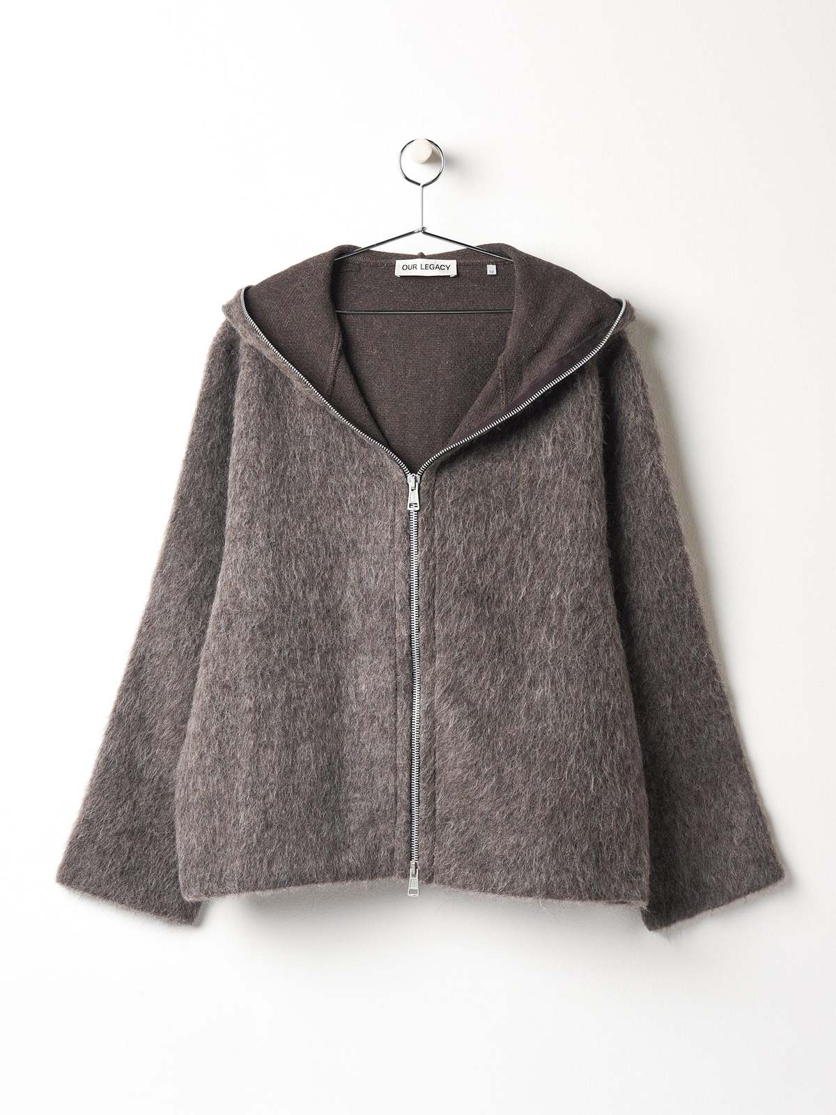 Our Legacy Mohair Full Zip Hood - Mole Grey | Garmentory