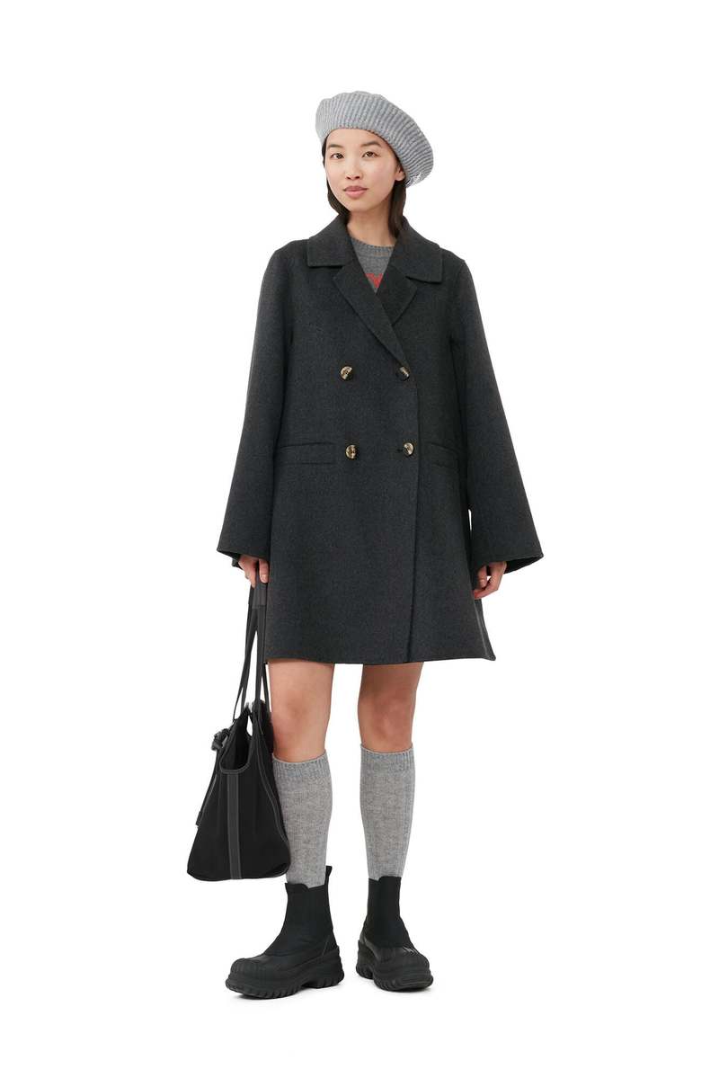 Ganni WOOL MIDI JACKET - ORCHID SMOKE | Garmentory
