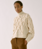 SAYAKA DAVIS NEW YORK Pom-Pom Cable Sweater - Ivory - Thumbnail 2