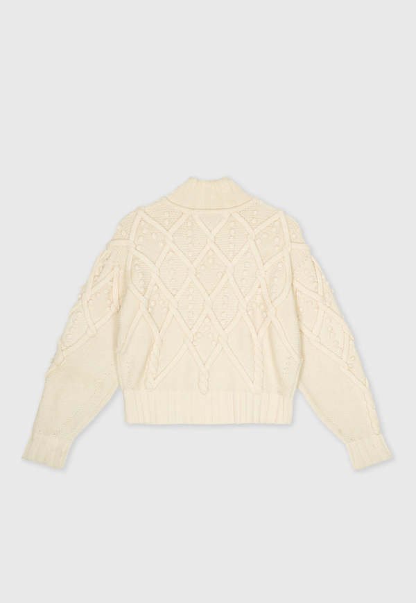 SAYAKA DAVIS NEW YORK Pom-Pom Cable Sweater - Ivory
