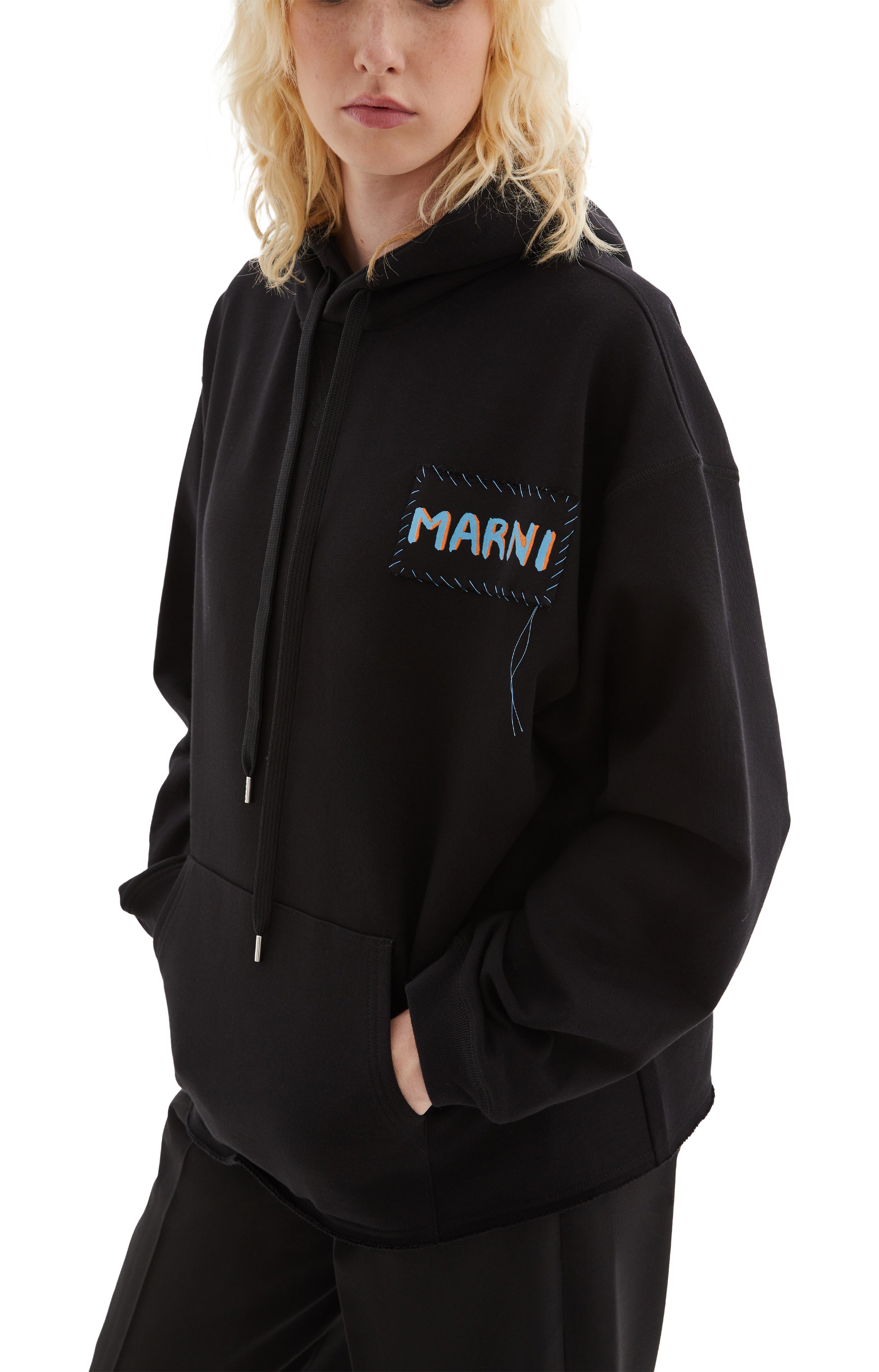 トップス Marni Logo Printed Cropped Hoodie Printed cropped cotton hoodie in yellow - Marni | Mytheresa
