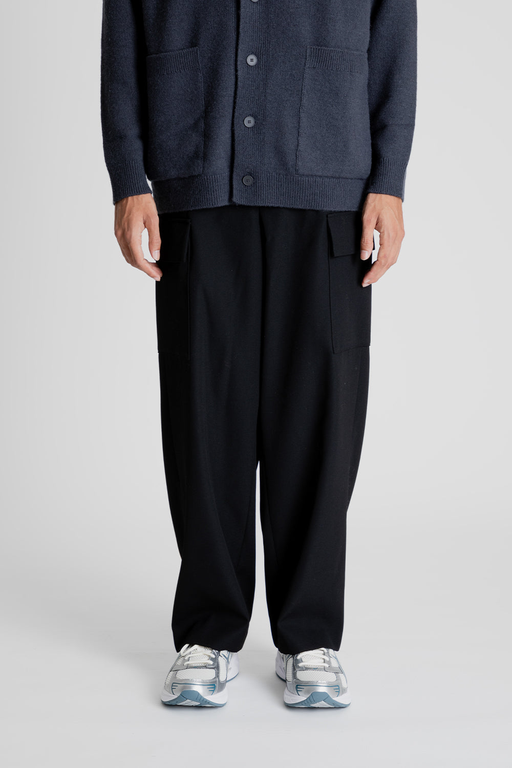 Aton Back Satin Field Cargo Pants - Black | Garmentory