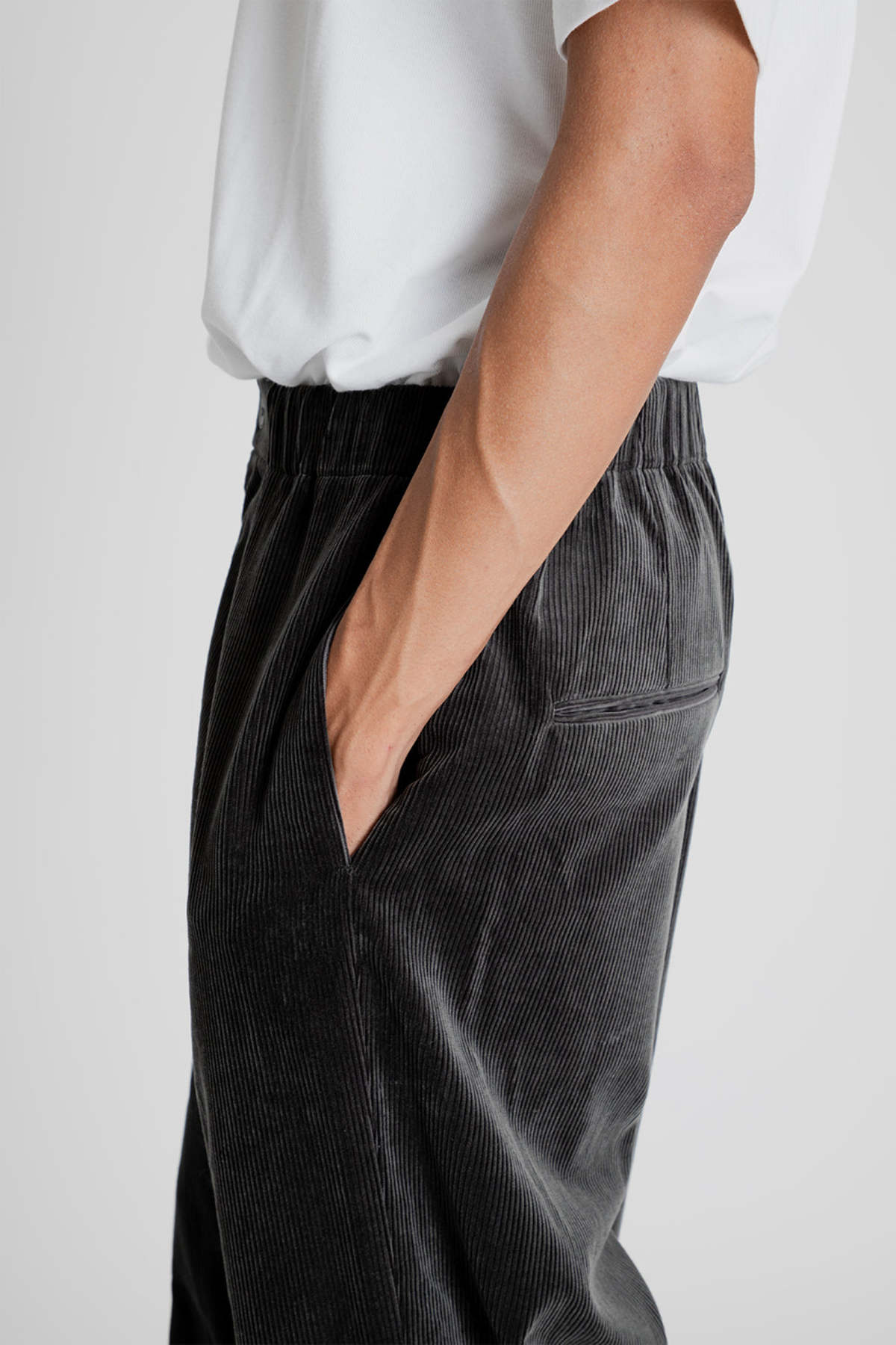 Aton Suvin Corduroy Easy Wide Pants - Charcoal Gray | Garmentory Aton Suvin Corduroy Easy Wide Pants - Charcoal Gray | Garmentory