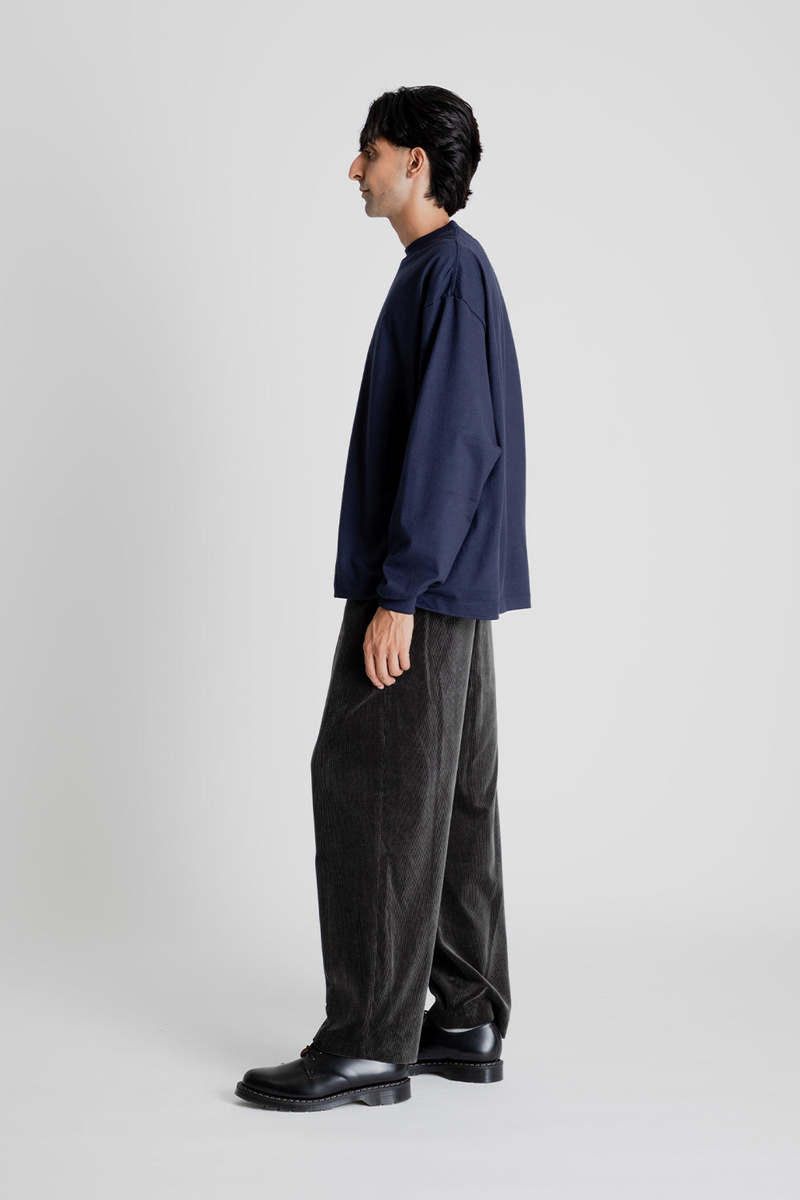 KAPTAIN SUNSHINE Suvin Supima Tube L/S Tee Heavy - Navy | Garmentory