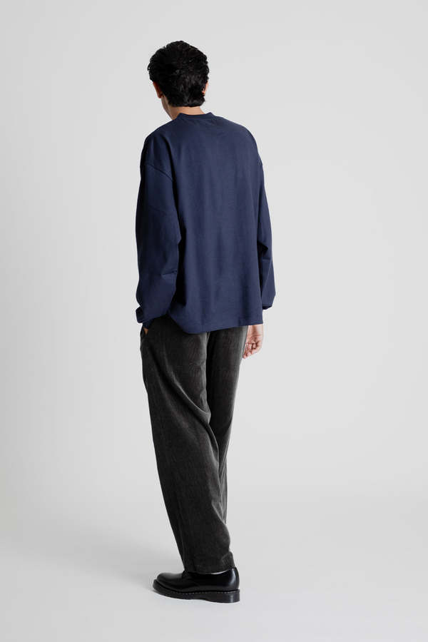 トップス Suvin Supima Tube Tee Heavy 42 KAPTAIN SUNSHINE Suvin Supima Tube L/S Tee Heavy - Navy