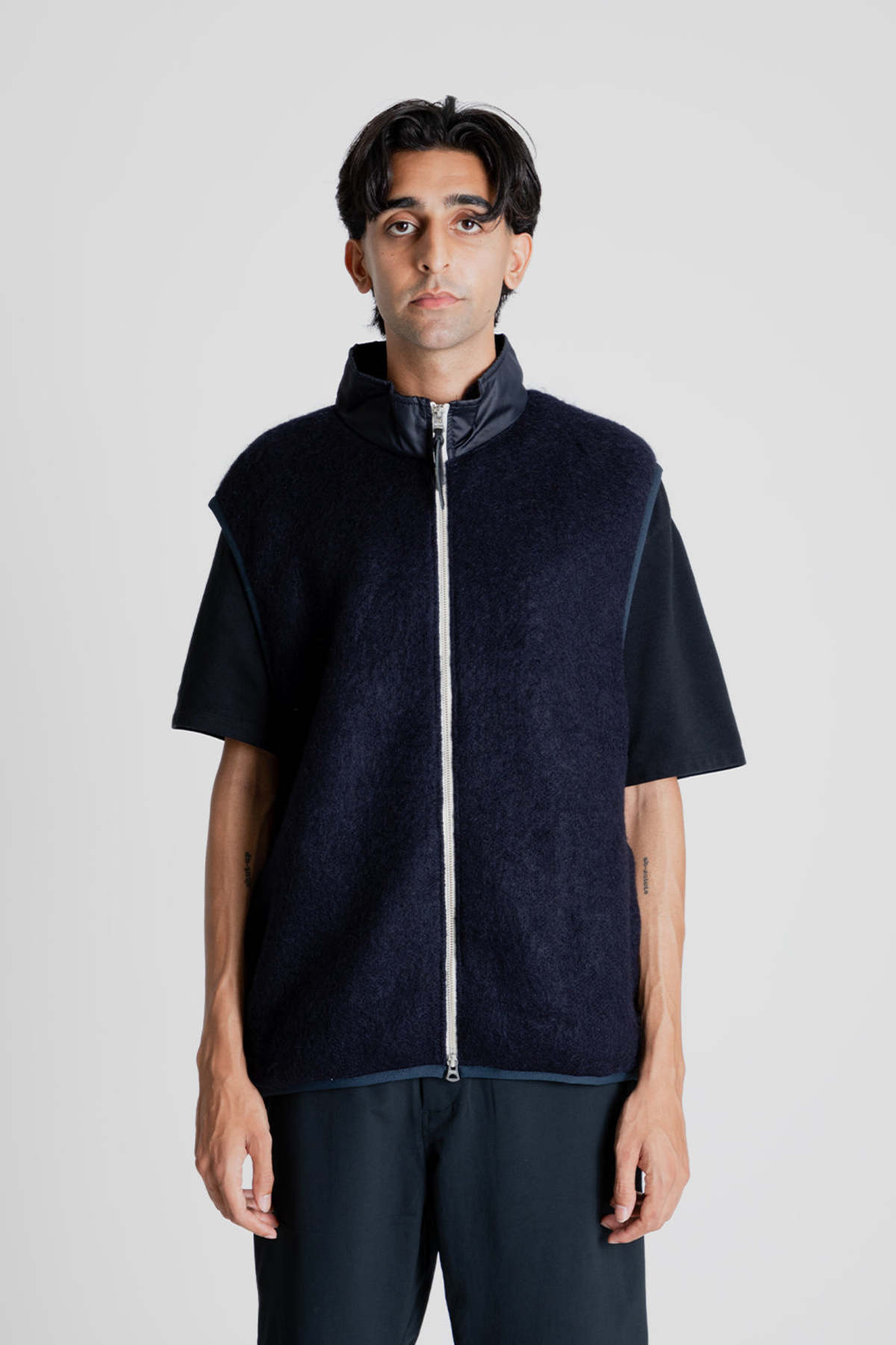 Nanamica Zip Up Mohair Vest - Navy | Garmentory