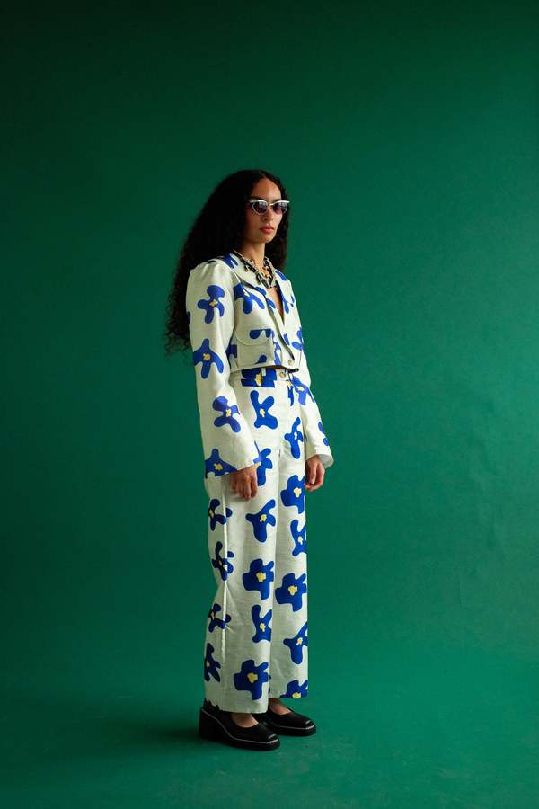 migo pant in sapphire floral