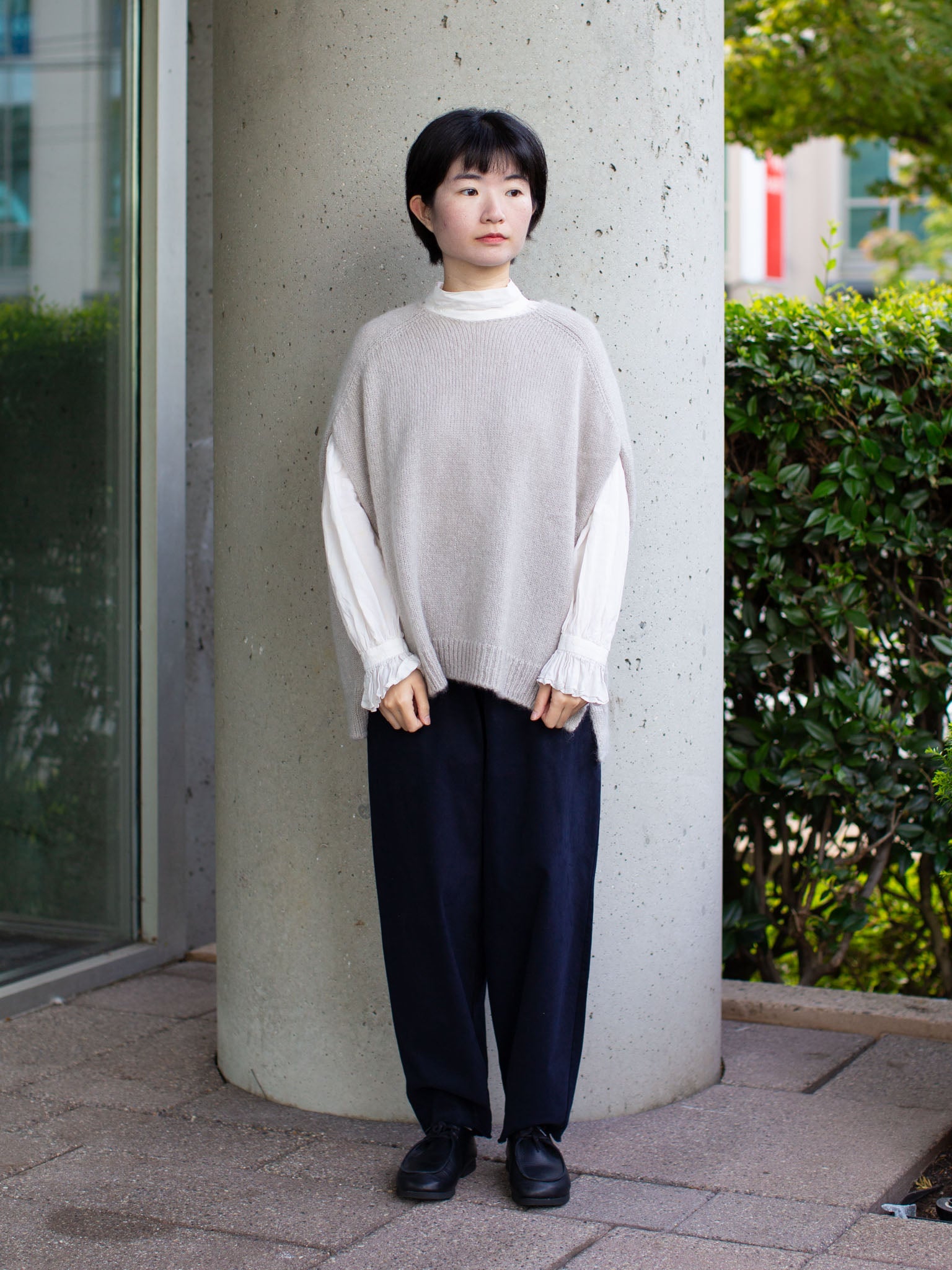 evam eva mohair lily pullover grege evam eva エヴァムエヴァ モヘア