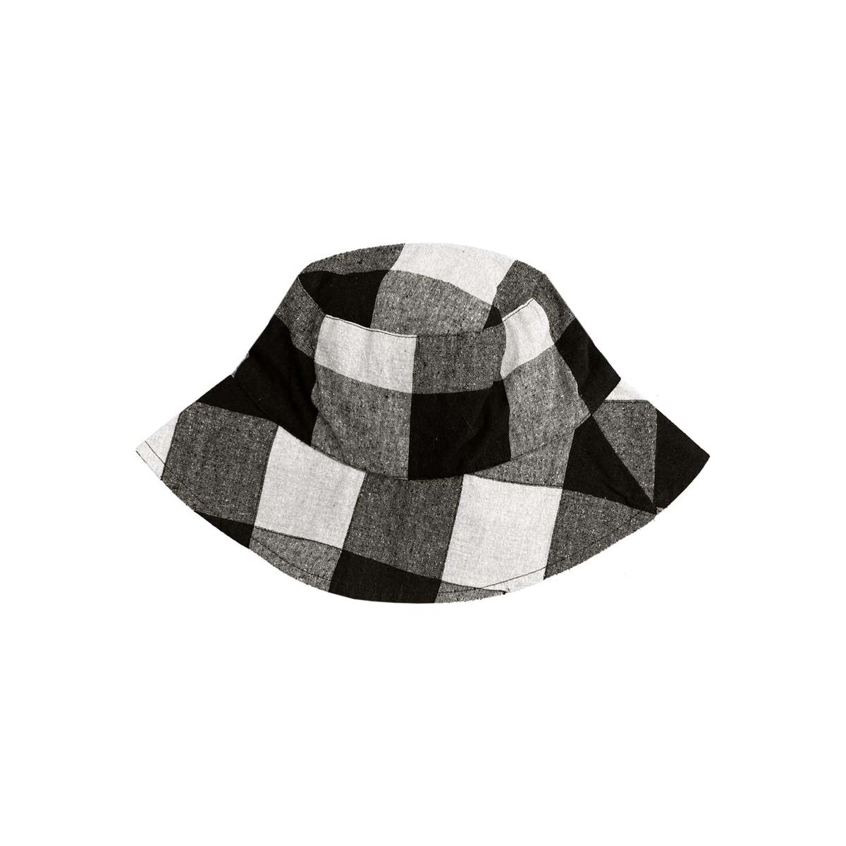 Ali Golden SILK NOIL BUCKET HAT - BLACK/CREAM PLAID | Garmentory