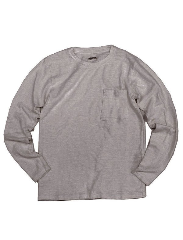 KAPITAL ICE GREY AMUSE KNIT POCKET LONG SLEEVE T-SHIRT | Garmentory