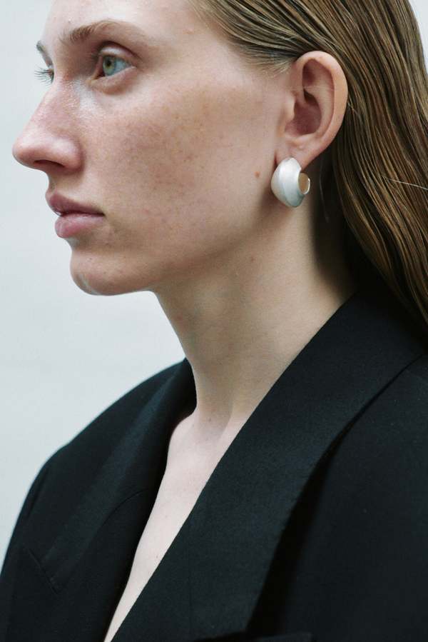 OLIO E ACETO Void Earrings - Matte White