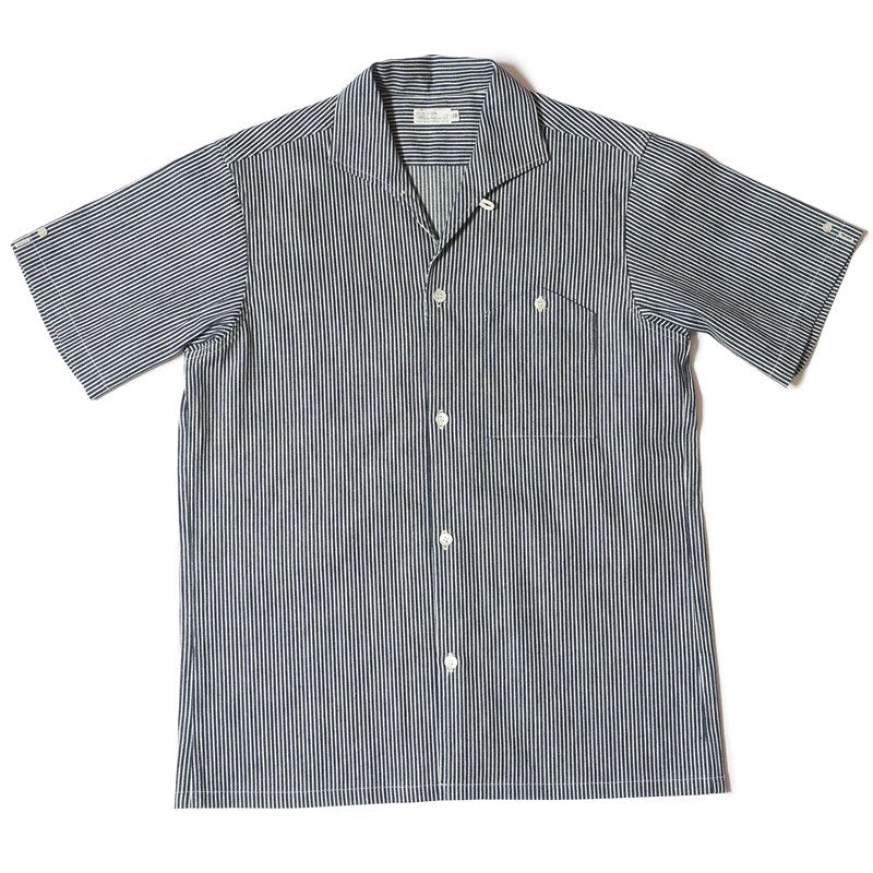 Warehouse & Co. Lot 3091 S/S Open Collar Shirts - Hickory Stripe