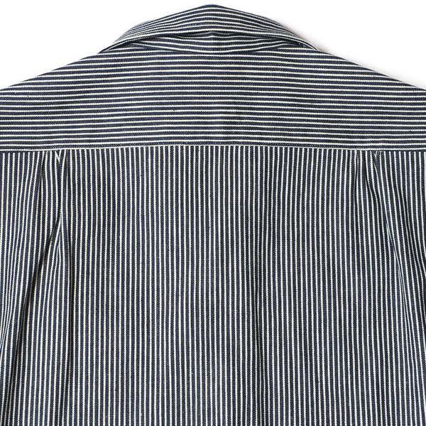 Warehouse & Co. Lot 3091 S/S Open Collar Shirts - Hickory Stripe
