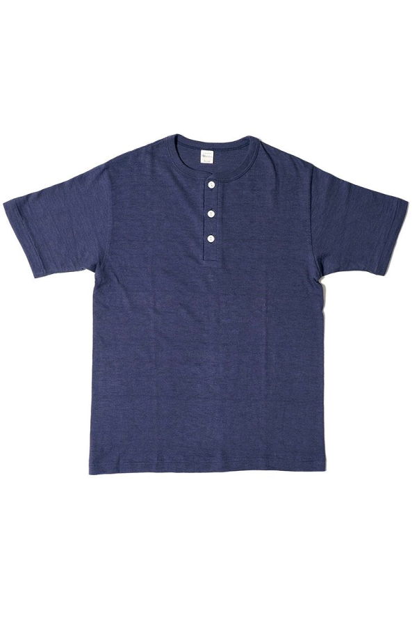 Warehouse & Co. Lot 4601 Henley Neck T - Eggplant / Navy