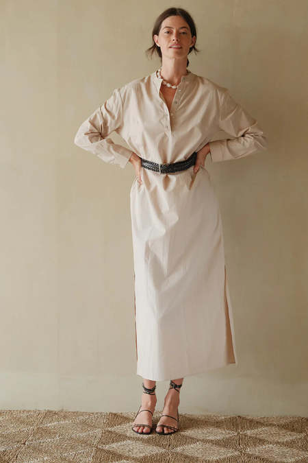 Donni. Linen Spaghetti Dress - Jet | Garmentory