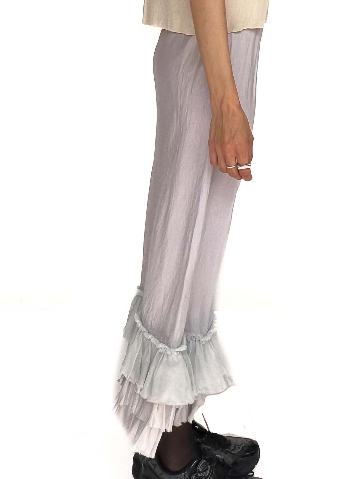 Vintage SIlk Ruffled Skirt - Soft Blue | Garmentory