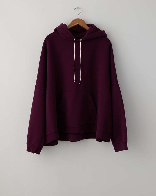 Camiel Fortgens Wide Hoodie sweater - Aubergine | Garmentory