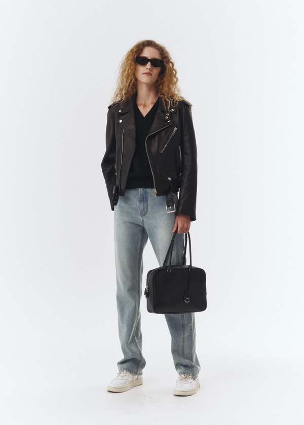 Dunst Classic 'D' Key Ring Leather Bag - Black | Garmentory