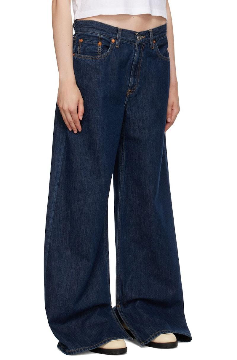 パンツ RE/DONE LOW RIDER LOOSE RE/DONE Low Rider Loose Jeans - Indigo | Garmentory