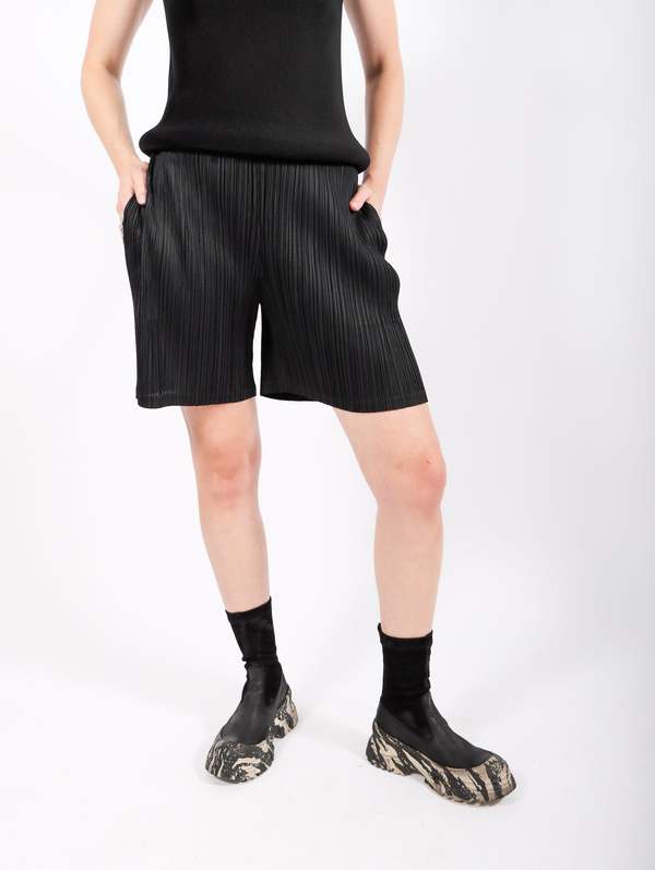 Pleats Please by Issey Miyake Thicker Bottoms 1 Shorts - Black