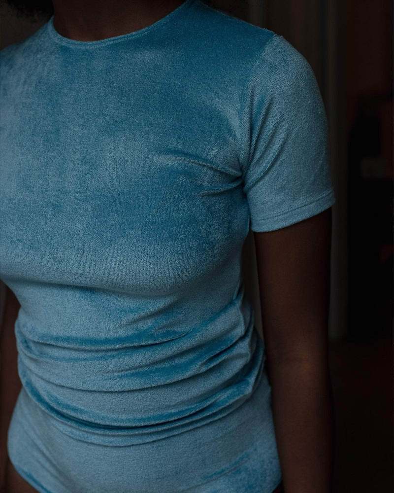 【BASERANGE】OMO TEE Baserange Omo Tee Shirt in Zinn Blue Curated at Jake and Jones