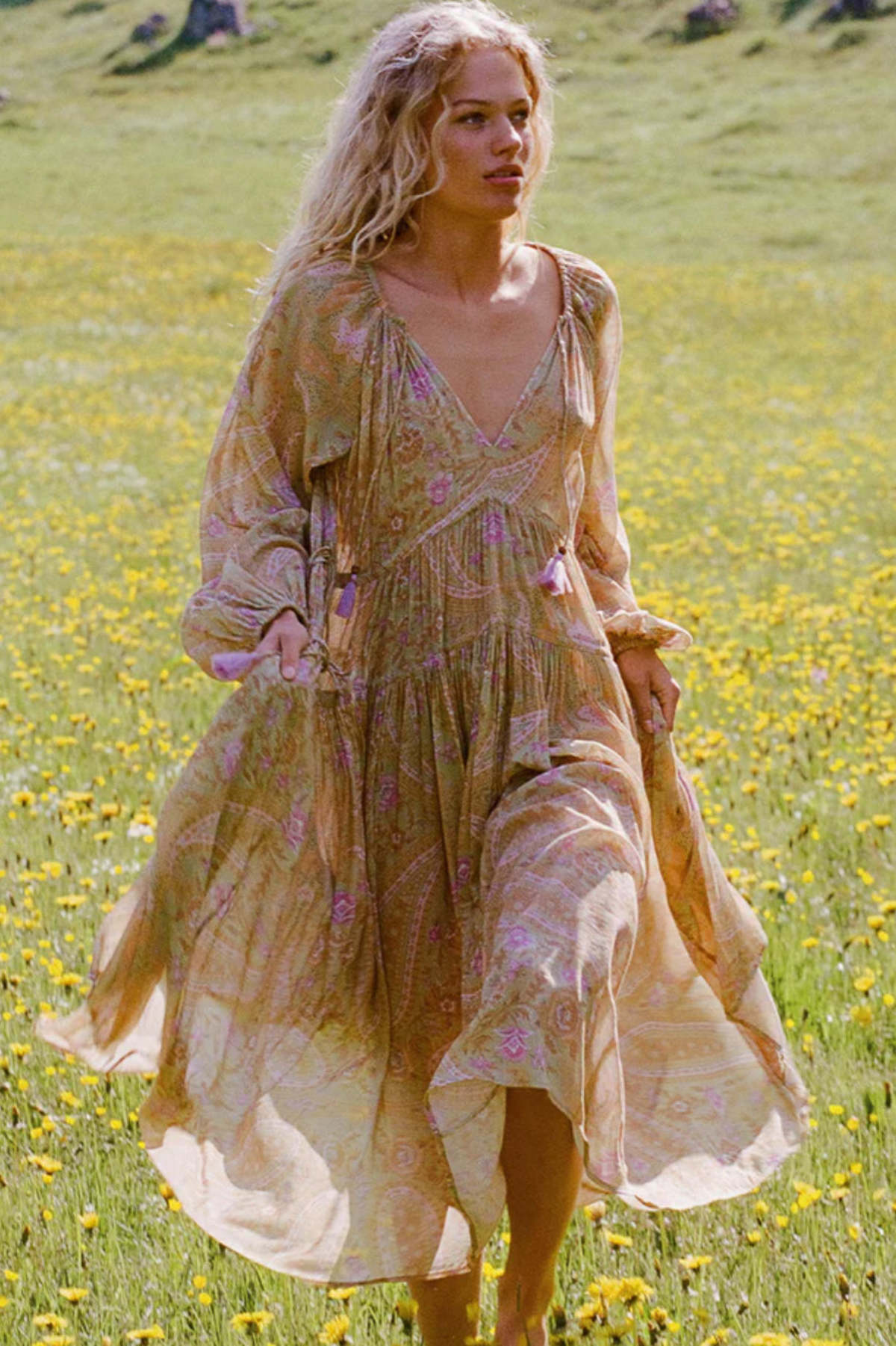 SPELL & THE GYPSY COLLECTIVE Belladonna Gown - Dusty Olive | Garmentory