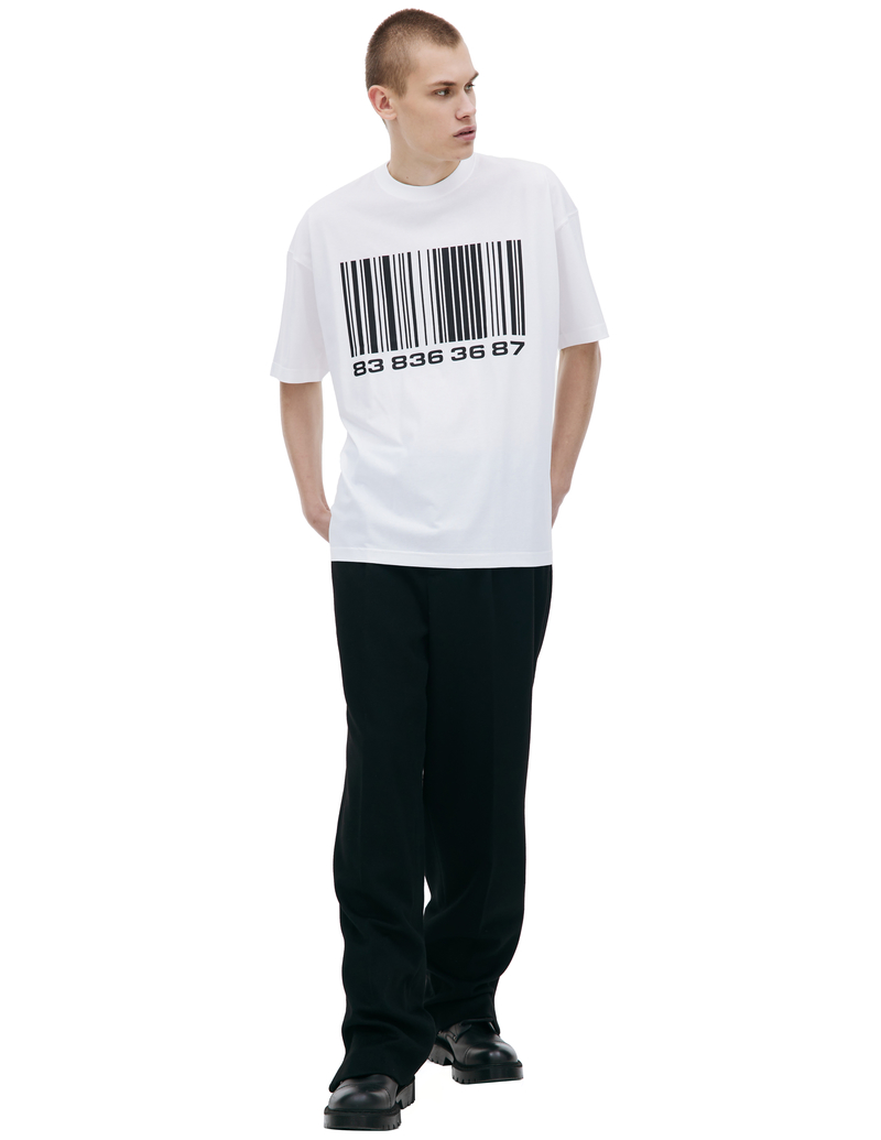 VTMNTS Barcode Printed T Shirt - White | Garmentory 