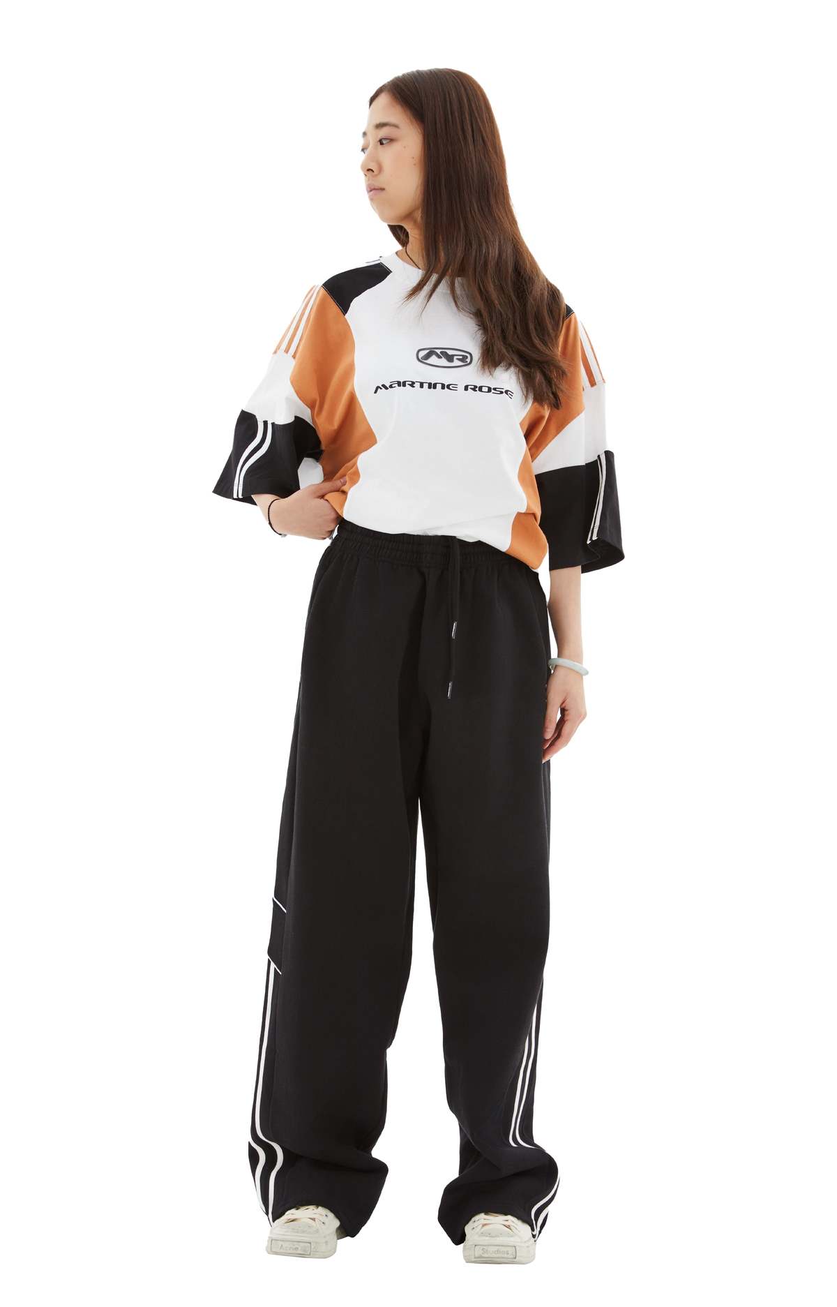 Martine Rose Panelled Wide Leg Sweatpants - Black - Image 1 of 3