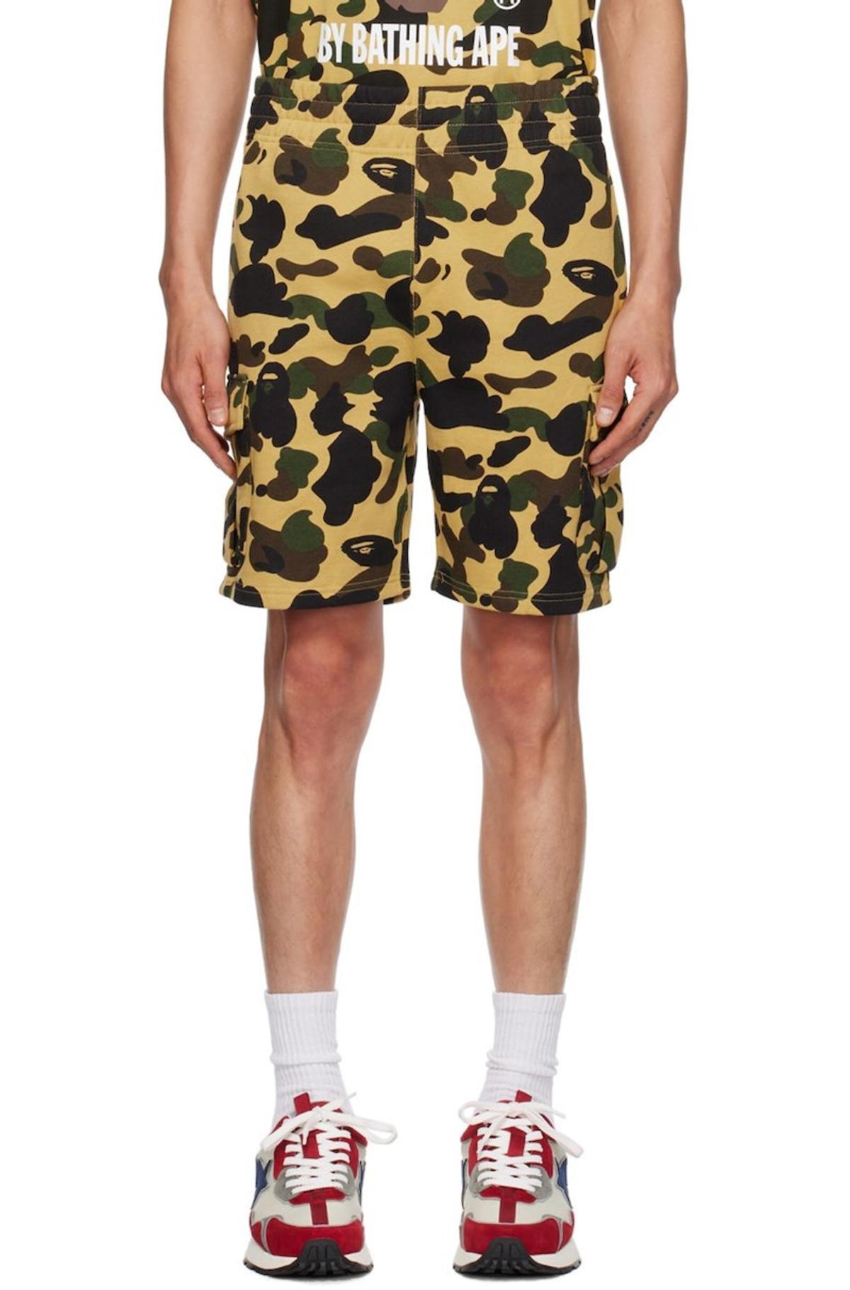 BAPE Yellow 1st Camo Shorts | Garmentory