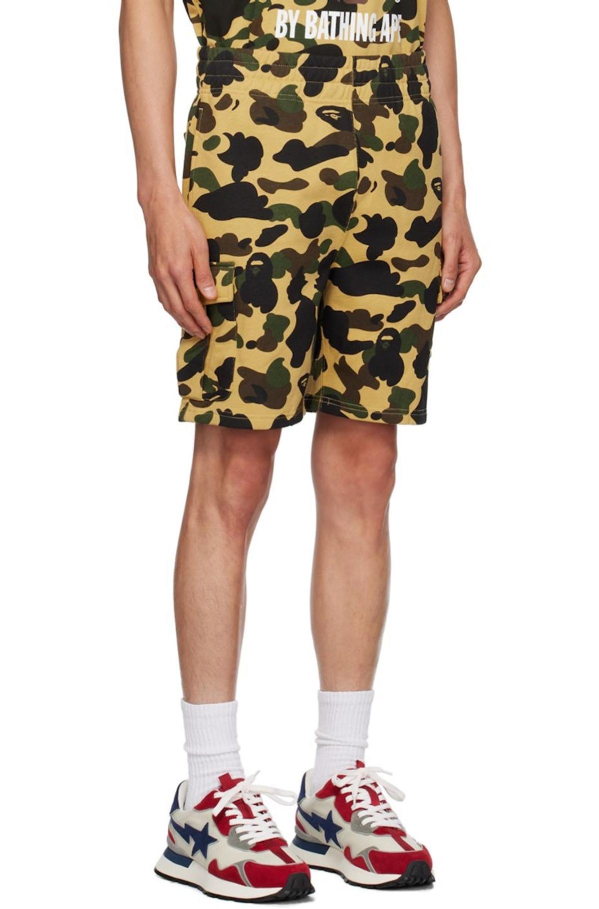BAPE Yellow 1st Camo Shorts | Garmentory