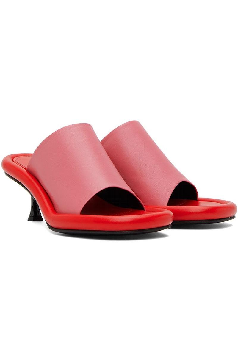 JW Anderson Red Pink Bumper-Tube Mules Garmentory