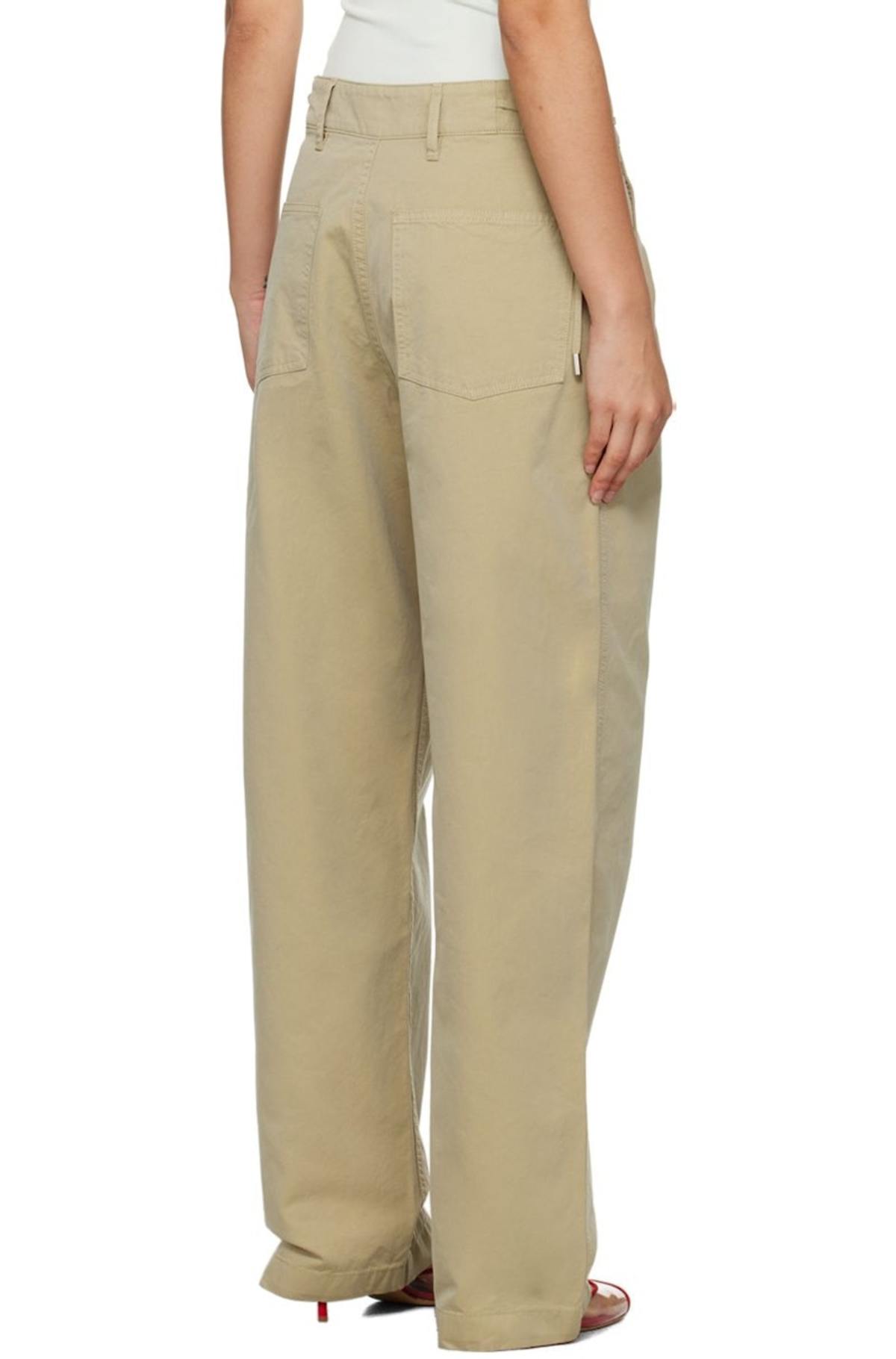 パンツ POSTELEGANT Cotton Duck Trousers (Beige) Cotton Duck Pant in Light Beige