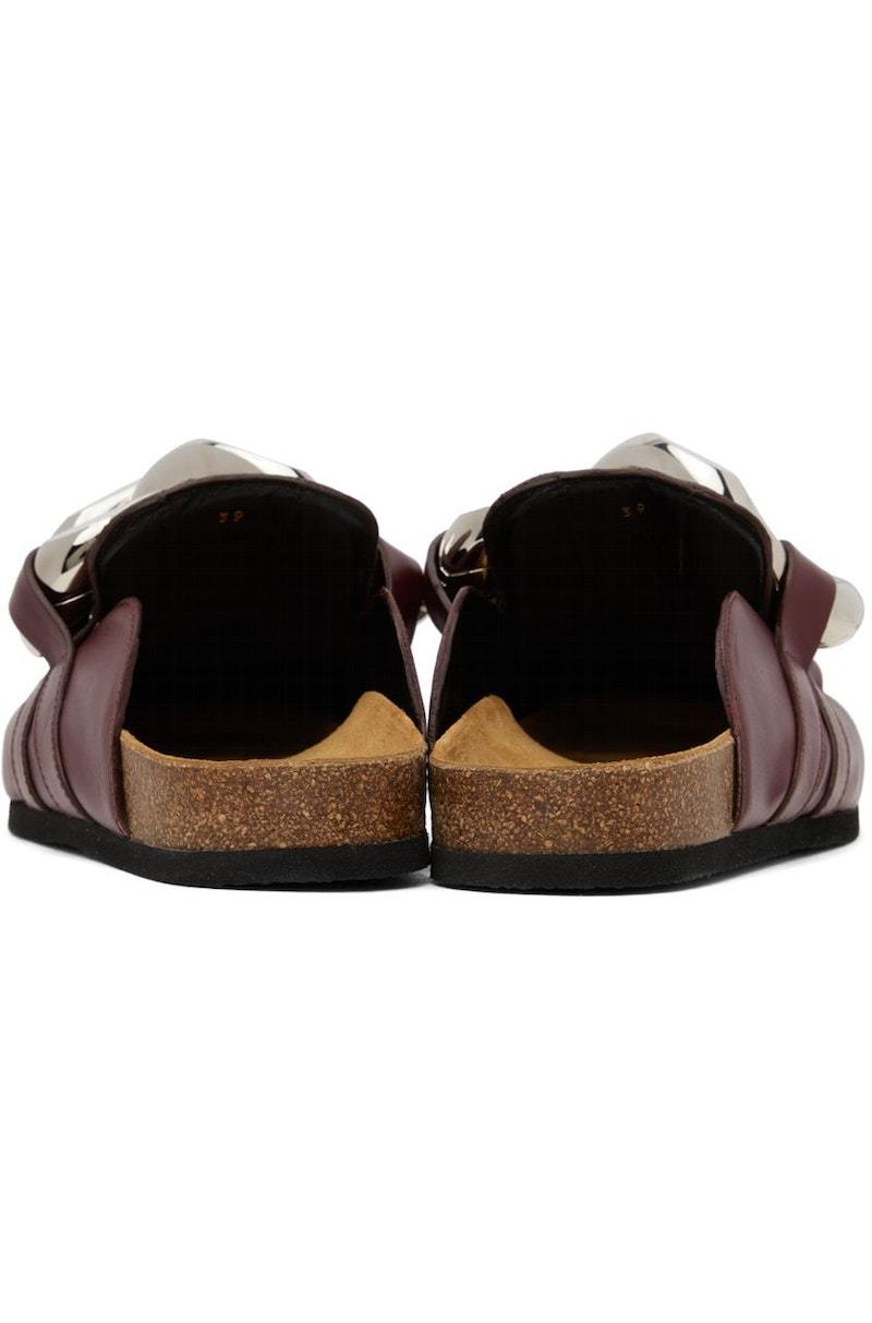 JW Anderson Burgundy Chain Loafers | Garmentory